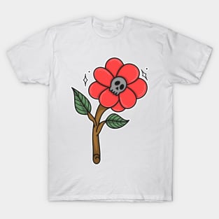 Abstract Flowers Skull T-Shirt